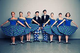 Dancers in kilts