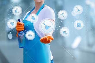 The cleaning lady shows the structure of the housekeeping service