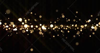 Abstract light bokeh sparks, bright glitter particles or dust shine blur bling. Shiny bright snow effect, shimmering light