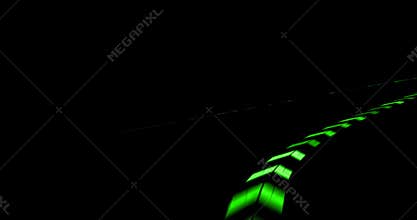 Animation of motion blur of train moving with arrow inside