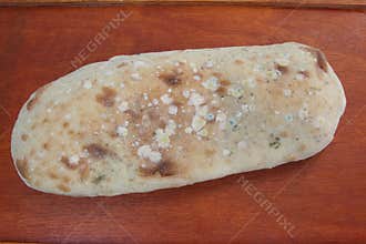 Old bread. Old flour bread. Moldy bread. Bad bread, Bad food. Rotten bread.