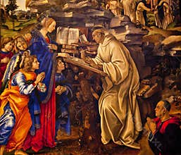 Virgin Appearing St. Bernard Lippi Painting
