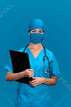 Nurse doctor blue  woman healthcare medical