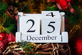 Christmas Calendar Date December 24 to 25