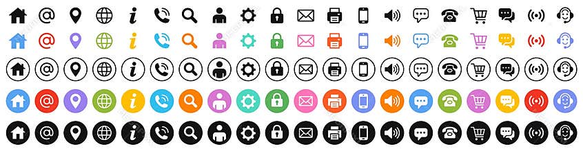 Set of 100 Business Card icons.