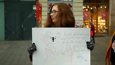 BRNO, CZECH REPUBLIC, JANUARY 10, 2019: Friday for future, activist and activism demonstration climate change fire
