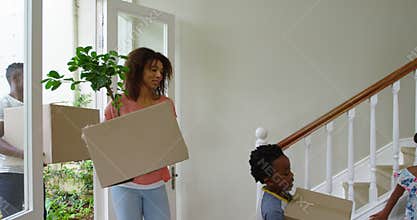 Family moving in to a new home