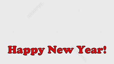Happy New Year. Inscription  on a transparent background, text video 4K modern for advertising