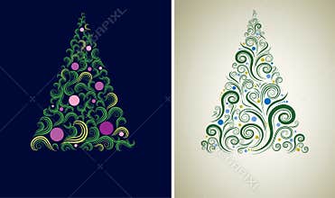 Two Christmas tree backgrounds