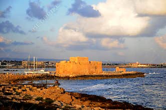 Paphos fort in evening