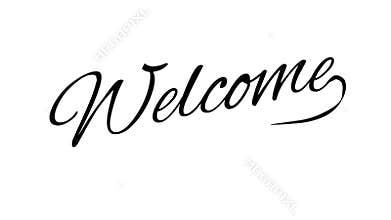 Welcome. Calligraphic title with Alpha Channel