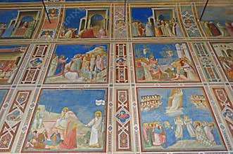 Giotto fresco cycle in the Scrovegni Chapel, Padua Italy