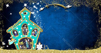 Funny Christmas Nativity Scene greeting card
