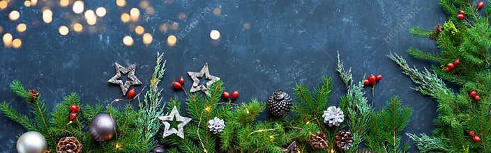Branched christmas garland