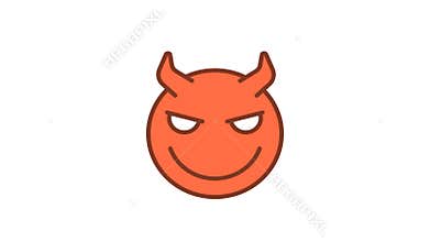 Emoticon sly demon smiles. Animated Emoticons. Alpha channel