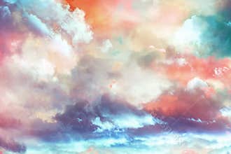 Beautiful fantasy  winter cloudscape background