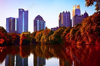 Fall sunset in midtown Atlanta, GA