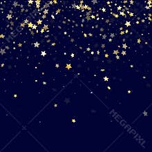 Gold falling star sparkle elements of glitter gradient vector background.