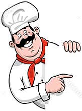 Pizza Chef with a blank sign