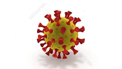 Coronavirus Illustration 3d Model Rotation. Global pandemic coronavirus