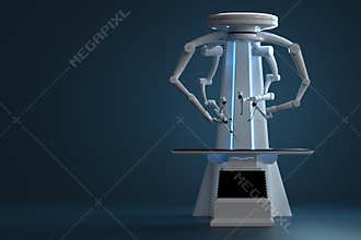 Robot surgeon, robotic equipment. Minimally invasive surgical innovation with three-dimensional overview. technology, the future