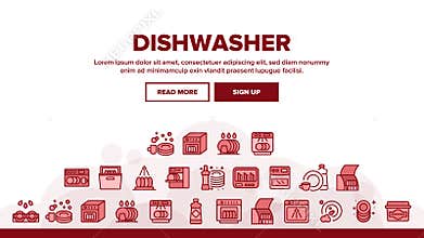 Dishwasher Utensil Landing Header Vector