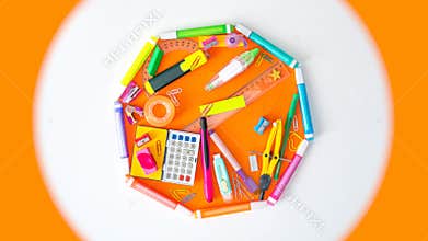 COVID-19 Coronavirus education concept with school supplies