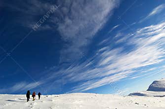 Climbers near the summit.