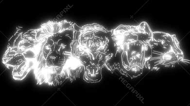 Animation of a feline and that lights up