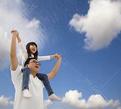Father and daughter happy together