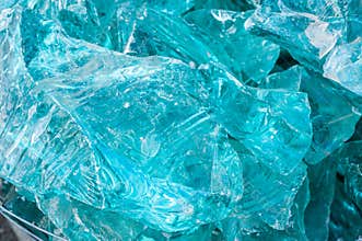 Aquamarine gemstone like glass.