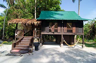 Malays kampung house in rural area.