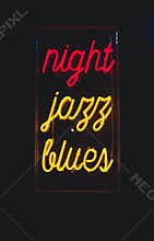 Night jazz blues neon sign