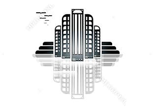 City art decÃ² drawing vector illustration clip art
