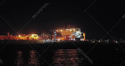 Oil Tanker in Dock