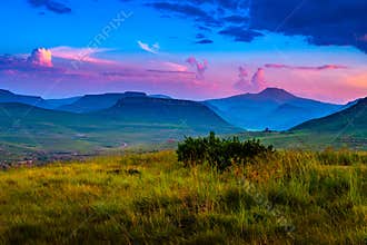 Beautiful landscape of South Africa South Africa region of the Dragon Mountains.