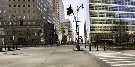 Coronavirus in Downtown Manhattan, New York. March 22, 2020.