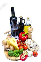 Healthy food and wine