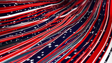 Abstract Festive 4th July USA Flag Ribbon Loop