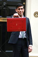 Rishi Sunak outside No. 11 Downing street in London, UK.