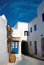 Picturesque cobbled road at Kythira, Greece