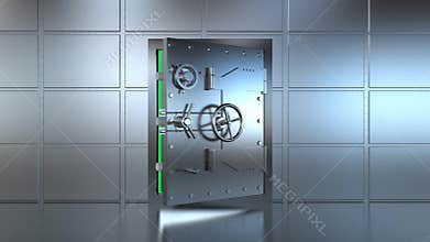 Bank vault door open