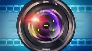 Zoom on camera lens
