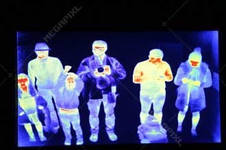 Group of People in Thermal Imaging