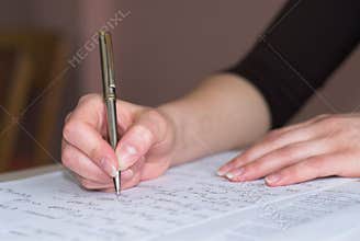 Taking math test
