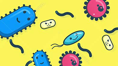 Cell microbes swimming around in a cell