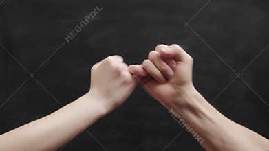 Promise sign pinky swear set 3 hand gestures