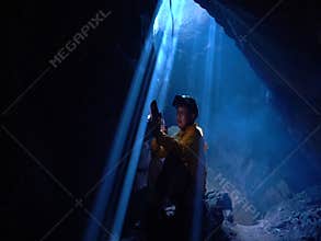 Cave explorers in Phu Langka National Park Thailand