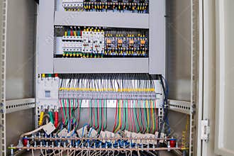 Electrical cabinet having a switches and relays wires.  Electrical isolation in the enterprise