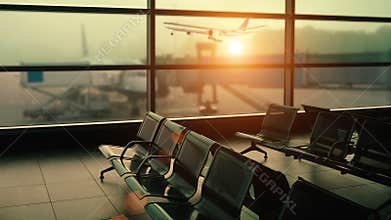 Aircraft Landing At Sunset Footage 